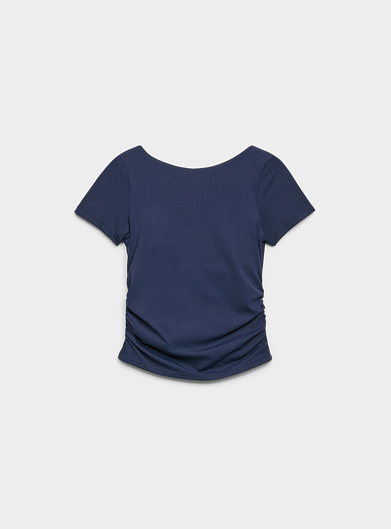 I.FIV5: Le t-shirt fronces dos &eacute;chancr&eacute; toucher velout&eacute; Bonnets int&eacute;gr&eacute;s | Maintien l&eacute;ger Blanc pour femme